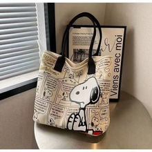 史努比卡通帆布包女大容量单肩托特包新款手提包