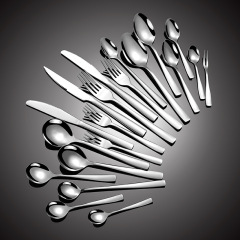 角ハンドルステンレス鋼食器ナイフ、フォーク、スプーンセットホテルステーキナイフとフォーク家庭用スプーン洋食器メーカー卸売
