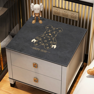 ✅ Bedside Table Protective Pad Waterproof and Oil-Proof Leather Table Mat Modern Simple Refrigerator Washing Machine Dust Cover Cloth Towel North
