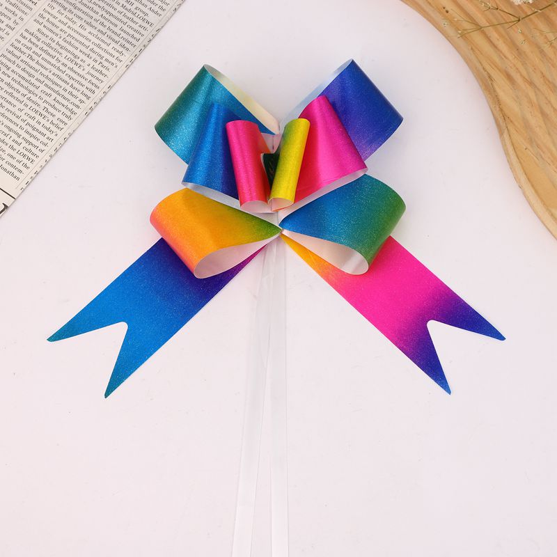 Transfronterizo nuevo 50 gran magia color gradiente arco mano tire flor regalo decoración tire flor cinta DIY