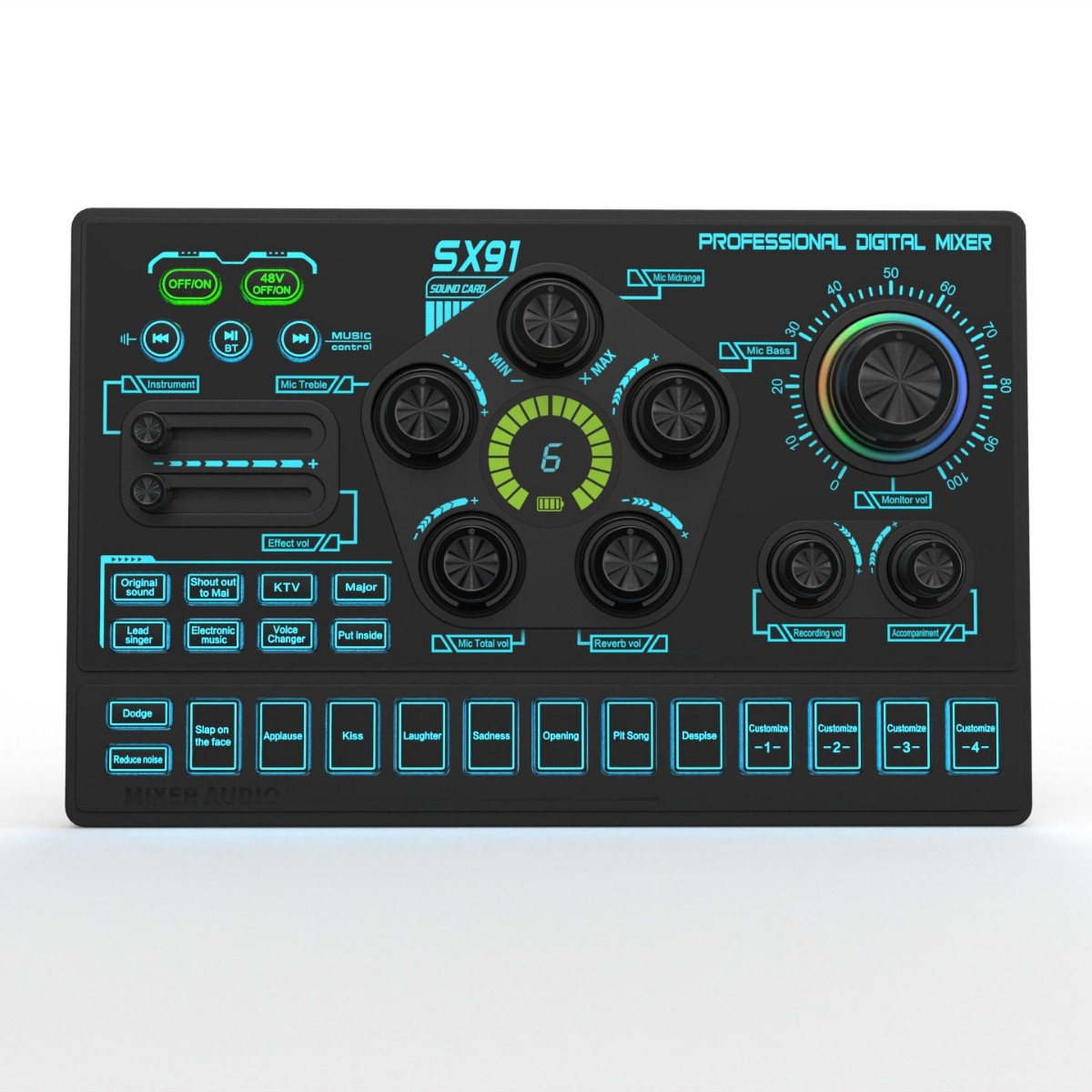 48V tarjeta de sonido de micrófono móvil conjunto de transmisión en vivo suministro transfronterizo SX91 versión en inglés ZX320 reducción de ruido especial image 2