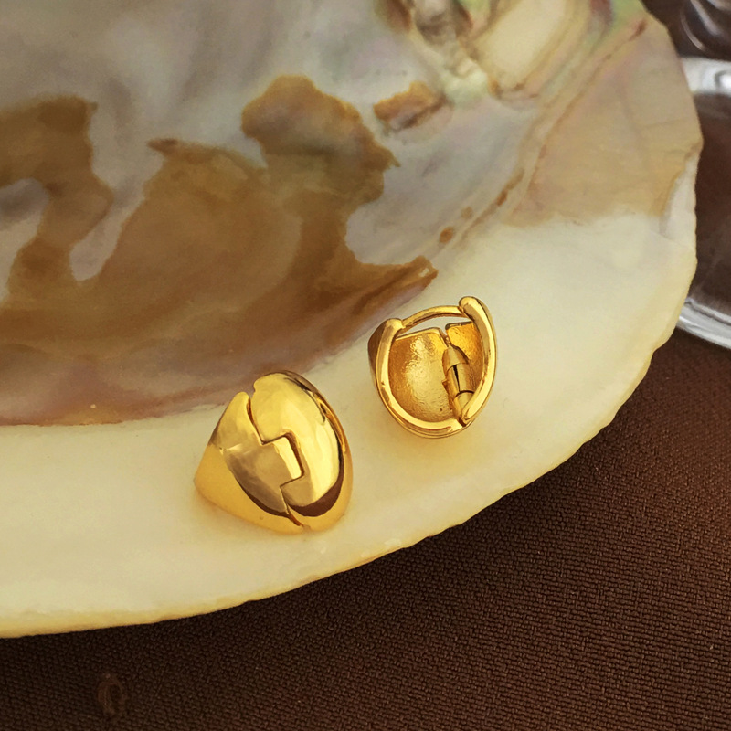 Retro U Shape Copper Ear Studs Plating Copper Earrings