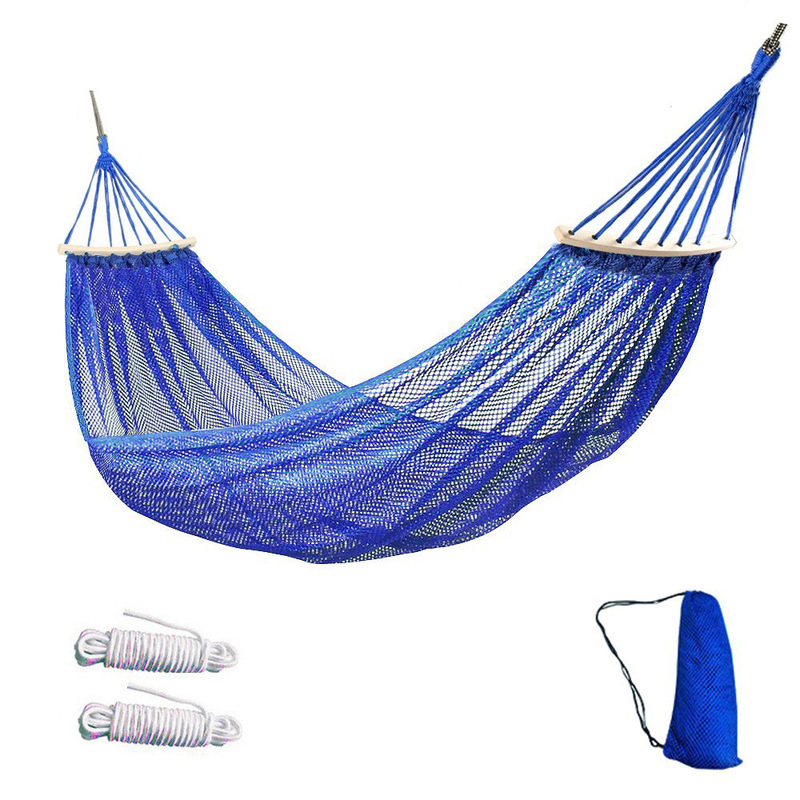 Outdoor Ice Wire Hammock Single Widened Mesh Anti-rollover Picnic Camping Swing Children Swing Net Bed Wholesale