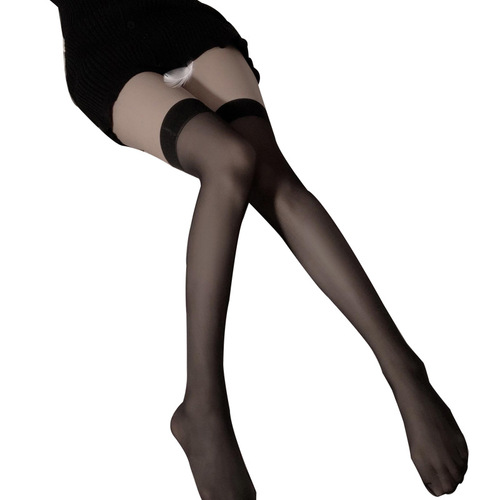 Gorgeous red edge silk stockings, Instagram influencer-style splicing thigh-high stockings, thin multicolored black stockings, pure desire over-the-knee stockings for women, size w18