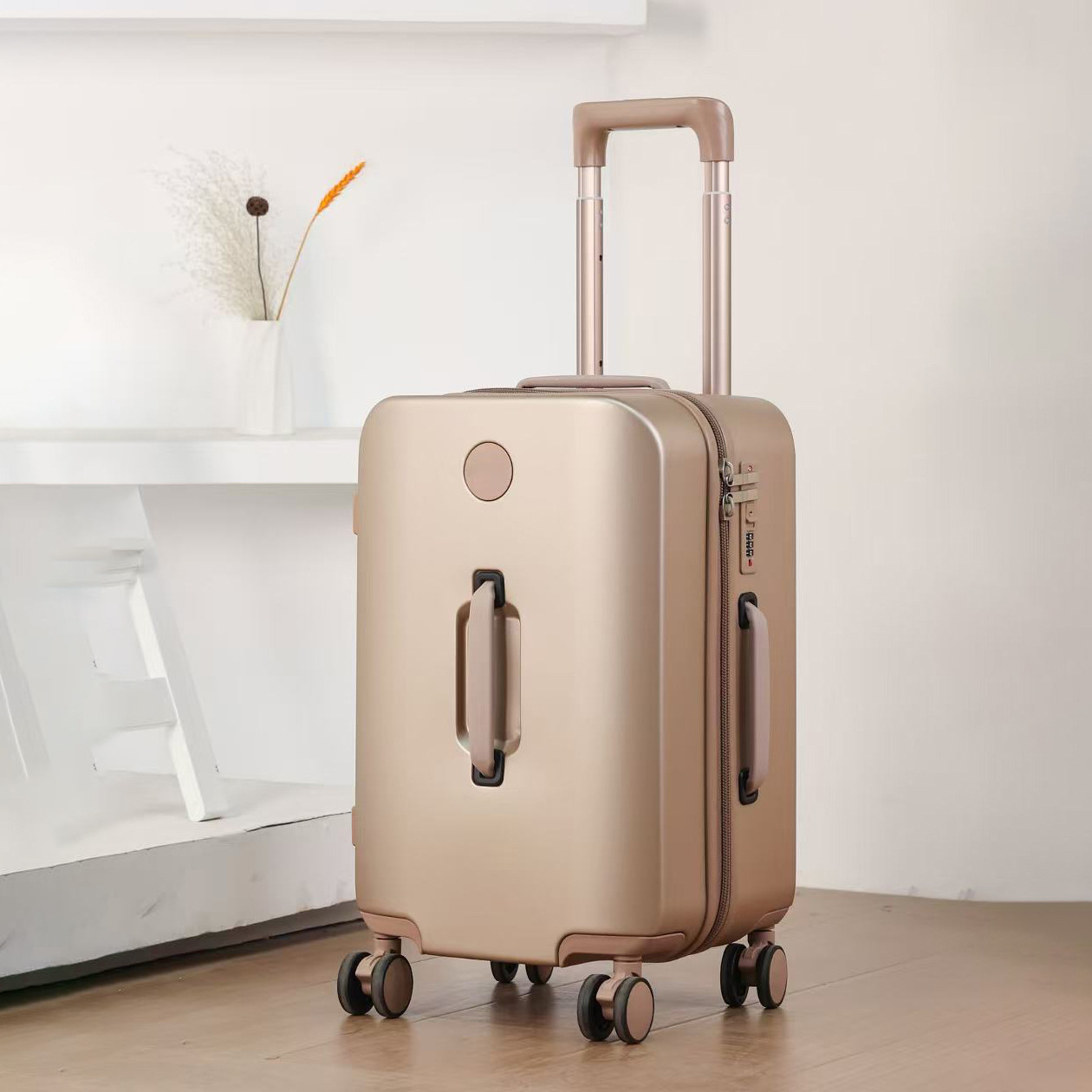 New Model High Quality Thickened Deep Waterproof Zipper Trolley Suitcase Explosive Proof Combination Lock Stylish Travel Case_voghion.com