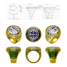 体育赛事篮球橄榄球棒球总冠军戒指来图设计刻名字纪念首饰饰品
