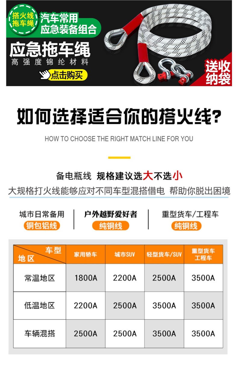 Car Battery Connection Cable, Battery Cable, Jumper Cable, Pure Copper Jumper Cable, Alligator Clip Jumper Cable