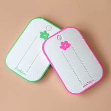 【100张】玫红色花朵7.5*11发夹卡片DIY纸卡 韩国饰品包装卡纸