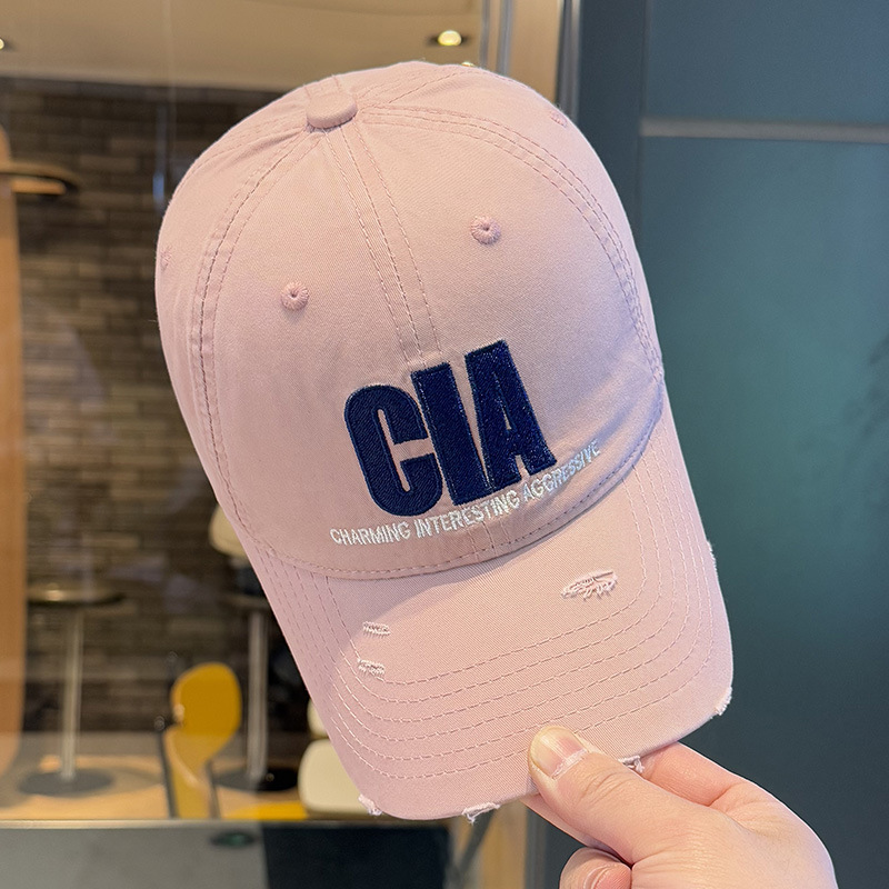 letras coreanas bordadas sombrero de béisbol para mujeres 2025 pollo nuevo estilo de moda versátil sombrero de boca de pato muestra cara pequeño sombrero solar