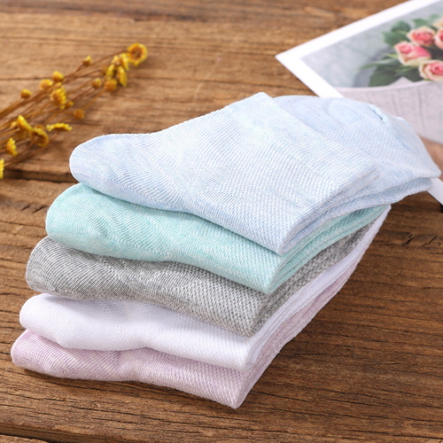 Spring and summer new thin mid-tube mesh socks breathable and deodorant women's casual sports men's cotton socks for couples
