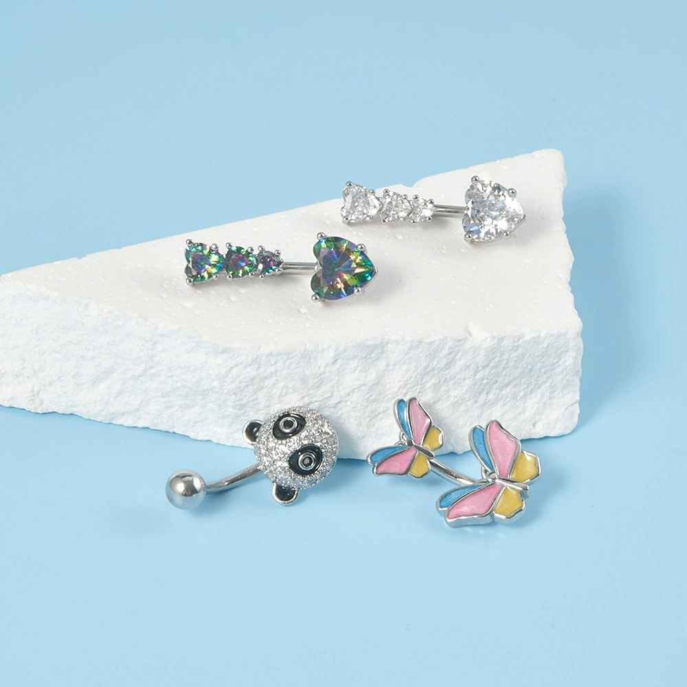 (Cross-border trading), long belly button piercing drop-shaped with zircon