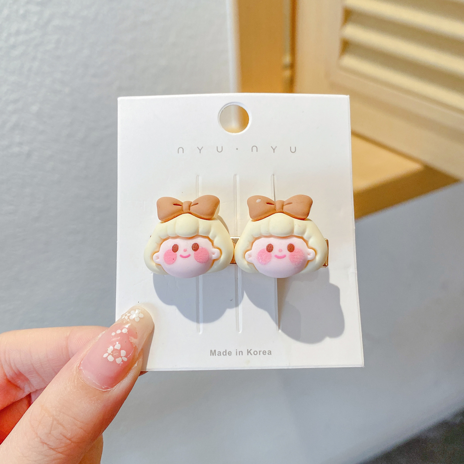 Lindo pequeño conejo blanco clip de horquilla celebridad en línea 2021 nuevo headwear hembra oso flequillo lateral clip horquilla