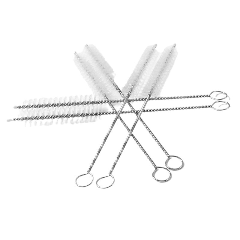 Cepillo de pajita de limpieza multimodelo de nailon de acero inoxidable 304 Cepillo de limpieza de tubo de ensayo de biberón Cepillo suave en espiral