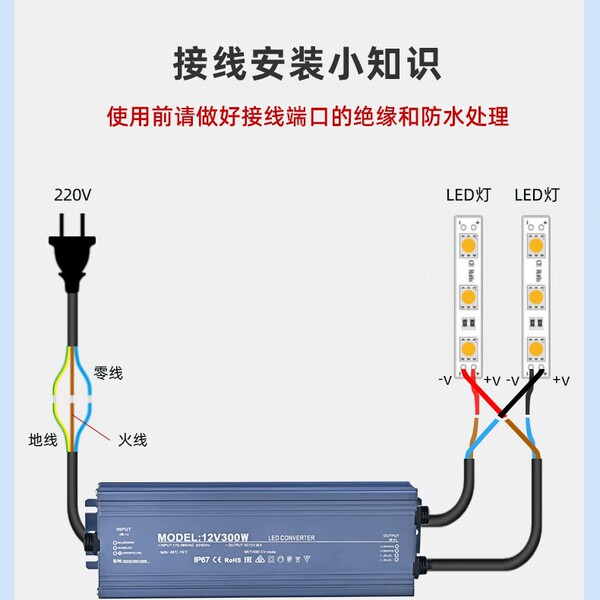 Waterproof LED switch key