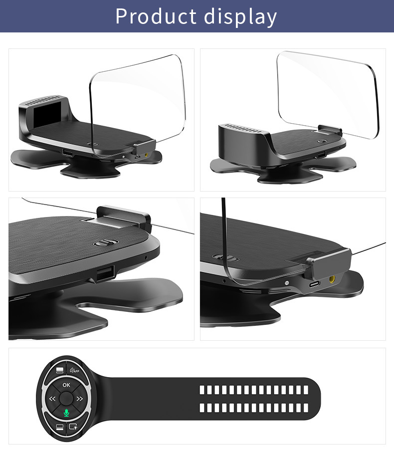 Multifunctional Smart Hud Head-Up Display Carplay Car Navigation Screen Projection Music Player Cigarette Lighter Universal