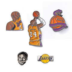 Athlete Badge Kobe Mamba Mentality Netball Snake Surrounding Basketball Celebrity Alloy Epoxy Brooch Badge