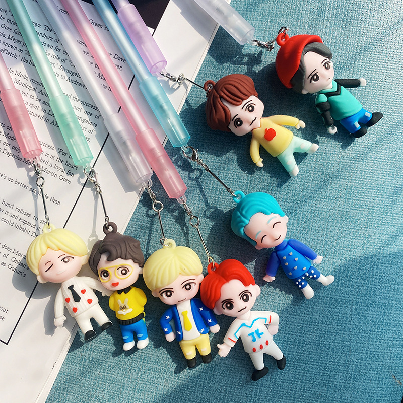 新款时代少年团软胶中性笔 小清新可爱0.5mm黑色中性笔批发|ru