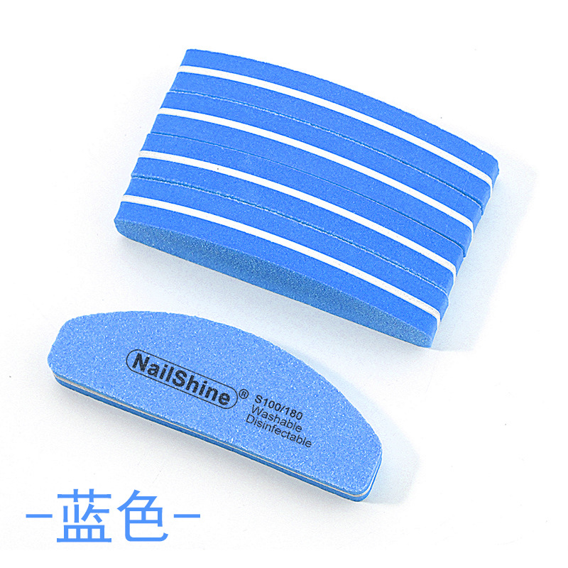 Nailshine-9*3 Mini half-moon sponge-blue