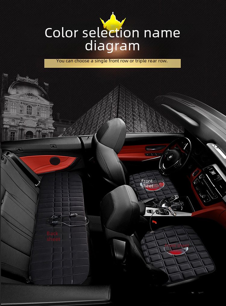 Cross-border square heating small square cushion car seat cushion single seat wholesale winter seat cushion interior accessories jewelry heating pad