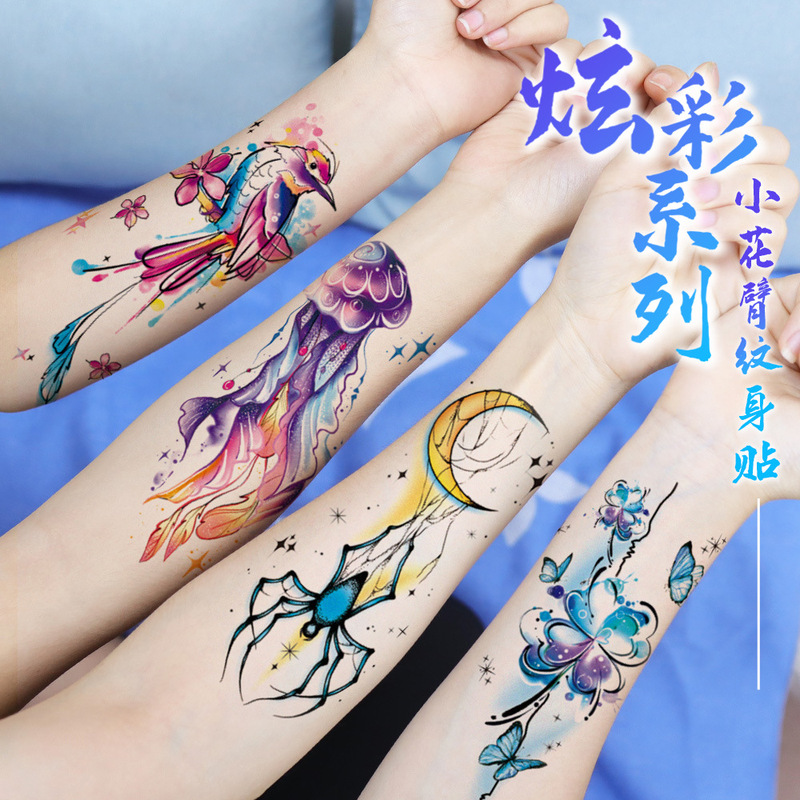 2025 Rickaron New Dopamine Back Painted Tattoo Small Fresh Flower Simulation Temporary Tattoo