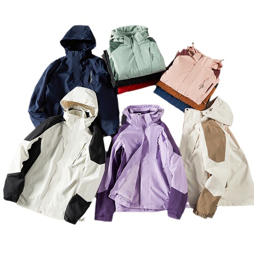 23 new style jackets for men and women, three-in-one detachable jackets, outdoor fleece warm mountaineering clothing, customized