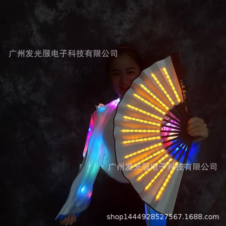 LED ventilador luminoso 10 pulgadas plegable inscripción TikTok disco fan bar KTV ambiente de baile cuadrado Reunión Anual ventilador