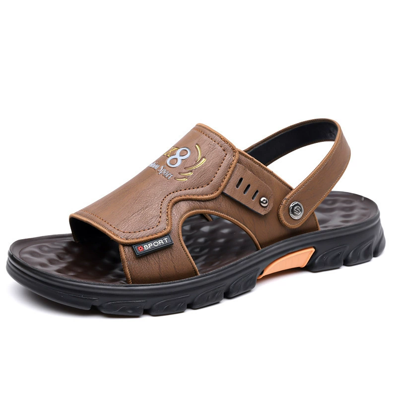 Пляжные летние сандалии, шлёпанцы, тапочки, мягкая подошва, для мужчины среднего возраста.