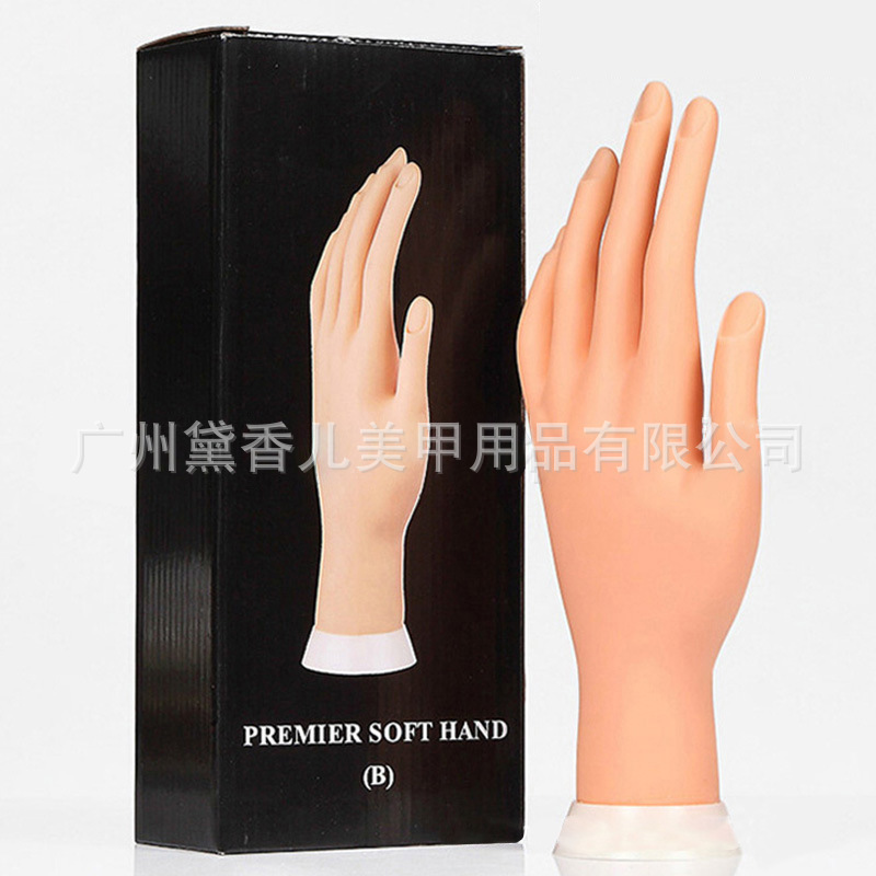Manicure fake hand model silicone flexible finger training practice fake left hand simulation Palm can stick nail piece Manicure fake hand model silicone flexible finger training practice fake left hand simulation Palm can stick nail piece