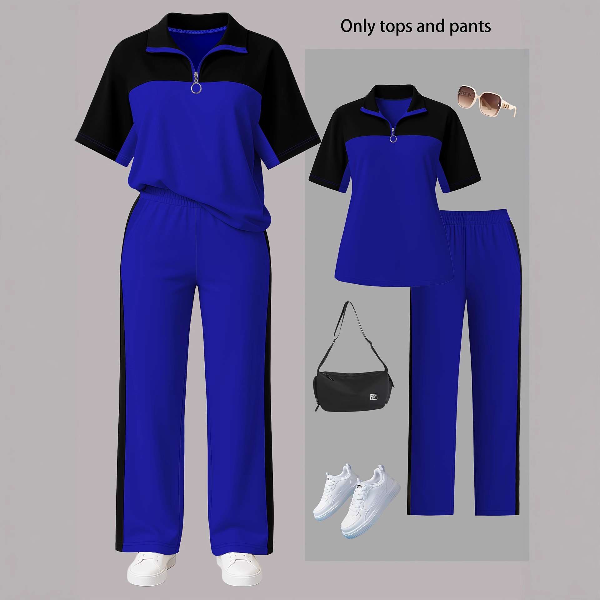 Stylish Two-Piece Wide Leg Jogger Set For Women - Comfortable Autumn Casual Outfit With Flattering Fit_voghion.com