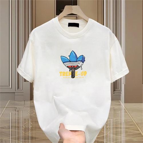 2024 Summer New Men's American Style Trendy Couple's Short Sleeve T-shirt Loose Casual Round Neck T-shirt