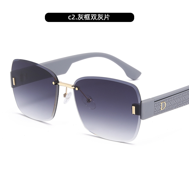 Nuevas gafas de sol de montura grande de moda, letras D, gafas de sombra para exteriores, celebridades de Internet personalizadas, gafas de sol de tiro callejero, transmisión en vivo