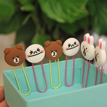 可爱软胶动物回形针PVC书签学生文具定制礼物奖品小礼品迷你卡通