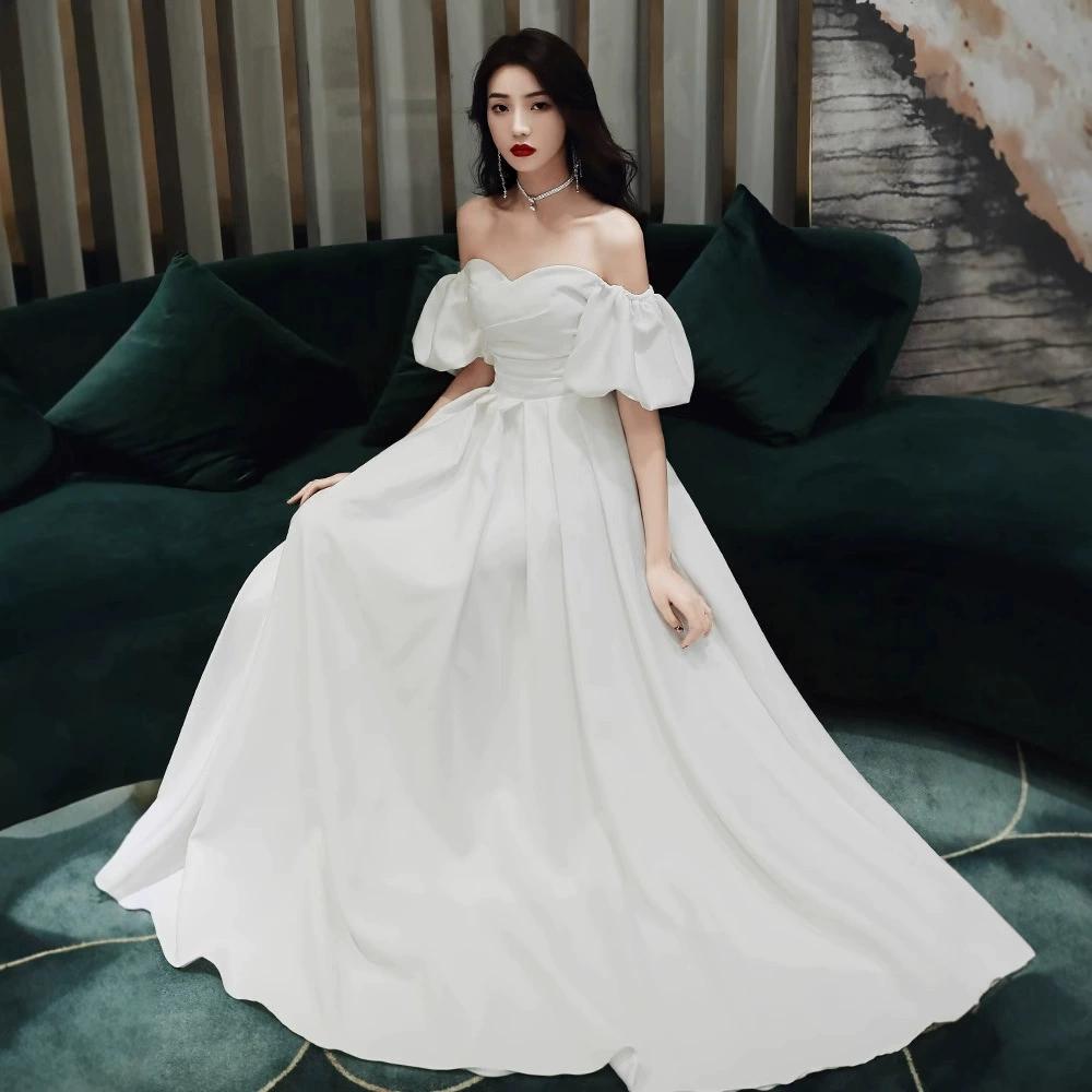 Белое вечернее платье для женщин 2026: новая модель, элегантное банкетное длинное платье для светских мероприятий, можно носить повседневно, на день рождения, с открытыми плечами