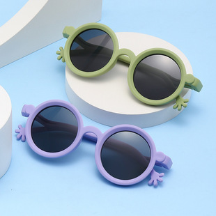 Large Round Frame Kidsren's Sunglasses for Boys and Girls, Anti-Uv Sunglasses, Polarized Sunscreen Baby Glasses, Cute and Fashionable