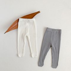 Korean children's clothing newborn baby cute pit striped pantyhose baby autumn solid color leggings and socks