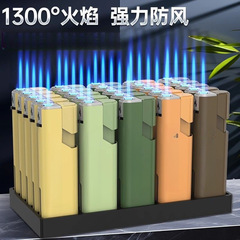 50本の新型耐久防風ライター使い捨て金属シリコン防風ライター二重厚卸売り