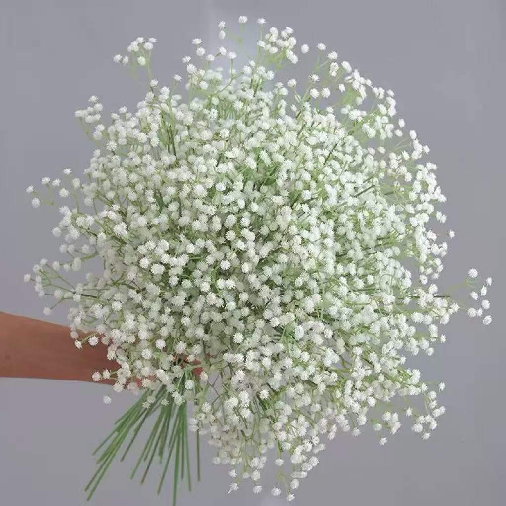 Flores Artificiales de Gypsophila con 108 Cabezas, Flores Artificiales Suaves al Tacto, Flores Artificiales para Decoración de Bodas, Flores Artificiales de Gypsophila para Uso Transfronterizo.