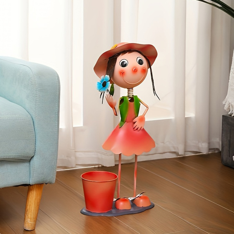 Cross-Border Garden Decorations, Wrought Iron Figure Decorations, Succulent Plant Vase Containers, Floor-Standing Ornaments, Succulent Vases