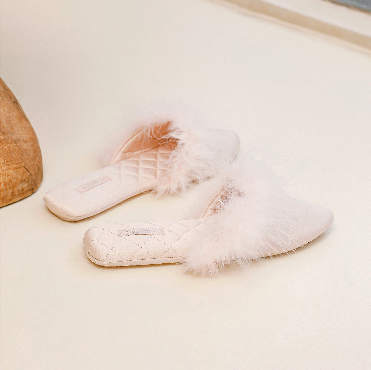 halluci summer satin turkey wool slippers fashion ladies non-slip waterproof mute home slippers