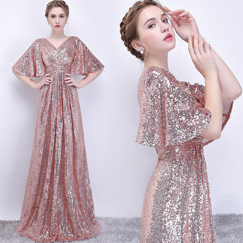 2222 vestido de noche francés de lujo ligero de alta gama banquete temperamento de anfitriona vestido de verano