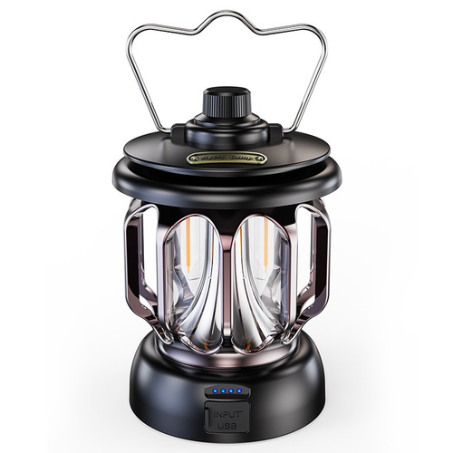  Cross-border Outdoor Camping Lantern LED Retro Horse Lantern Portable Tent Light Convenient USB Charging Camping Lantern