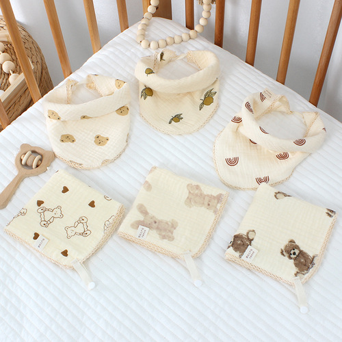 Gauze children's towel baby saliva towel square towel baby face wash triangle triangle towel newborn small square towel