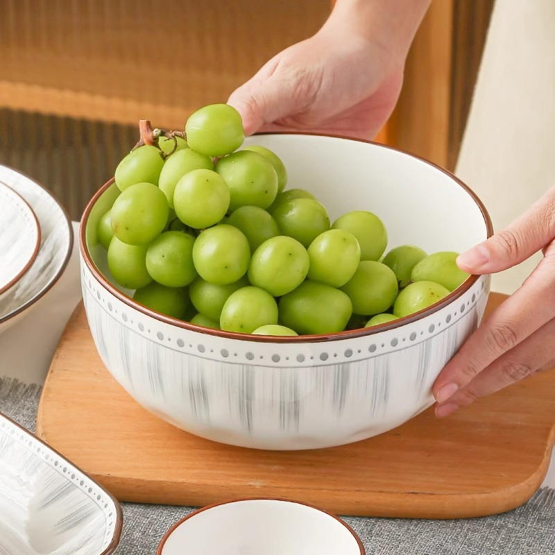 Tazón doméstico grande 2024 nuevo tazón de cerámica para cenar platos de platos combinados cubiertos de 6 pulgadas 8 pulgadas gran fideos de sopa nuevo