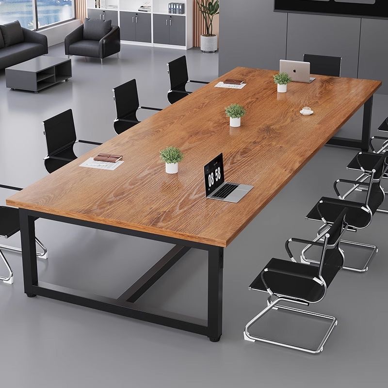 Solid Wood Conference Table Rectangular Office Furniture Conference Room Office Desk Table and Chair Combination Long Large Table Workbench