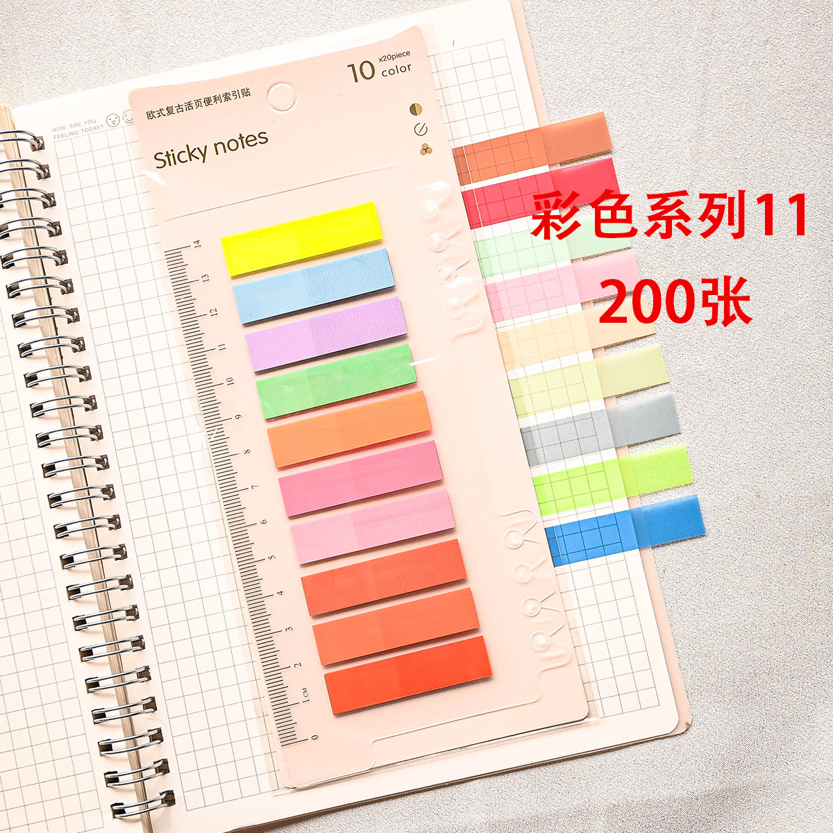 Fabricantes al por mayor PET 10 colores 200 etiquetas de índice transparentes para estudiantes de lectura etiqueta de oficina pegatinas impermeables