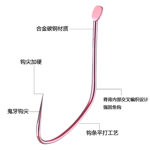 Wholesale competitive wolf fish hooks in bulk new improved ultra-light alloy barb-free black pit thin crucian carp carp hooks