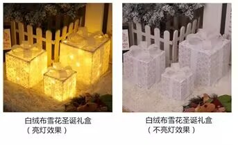 新しいクリスマスギフトボックス3点セット クリスマスギフトボックス 誕生日パーティー ライトデコレーション小道具 クリスマスライト ギフトオーナメント|undefined