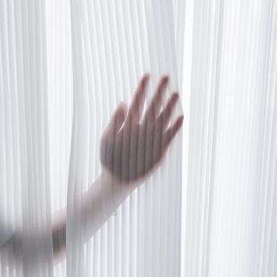 Vertical Stripesd Blinds White Gauze Curtains Ins Style Living Room Balcony Punched Curtains Light-Impermeable Chiffon Dream Curtains