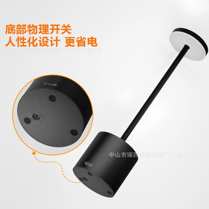 Luz de mesa de metal LED recargable luz de mesa táctil atmósfera de restaurante pequeña personalizada acrílica luz de noche personalizada