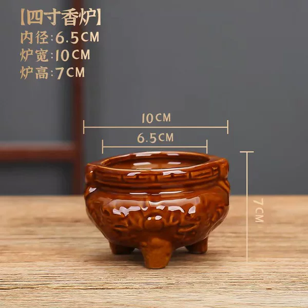 Three -footed copper color 4 inches (total width of 9.5 cm) without a candle hole